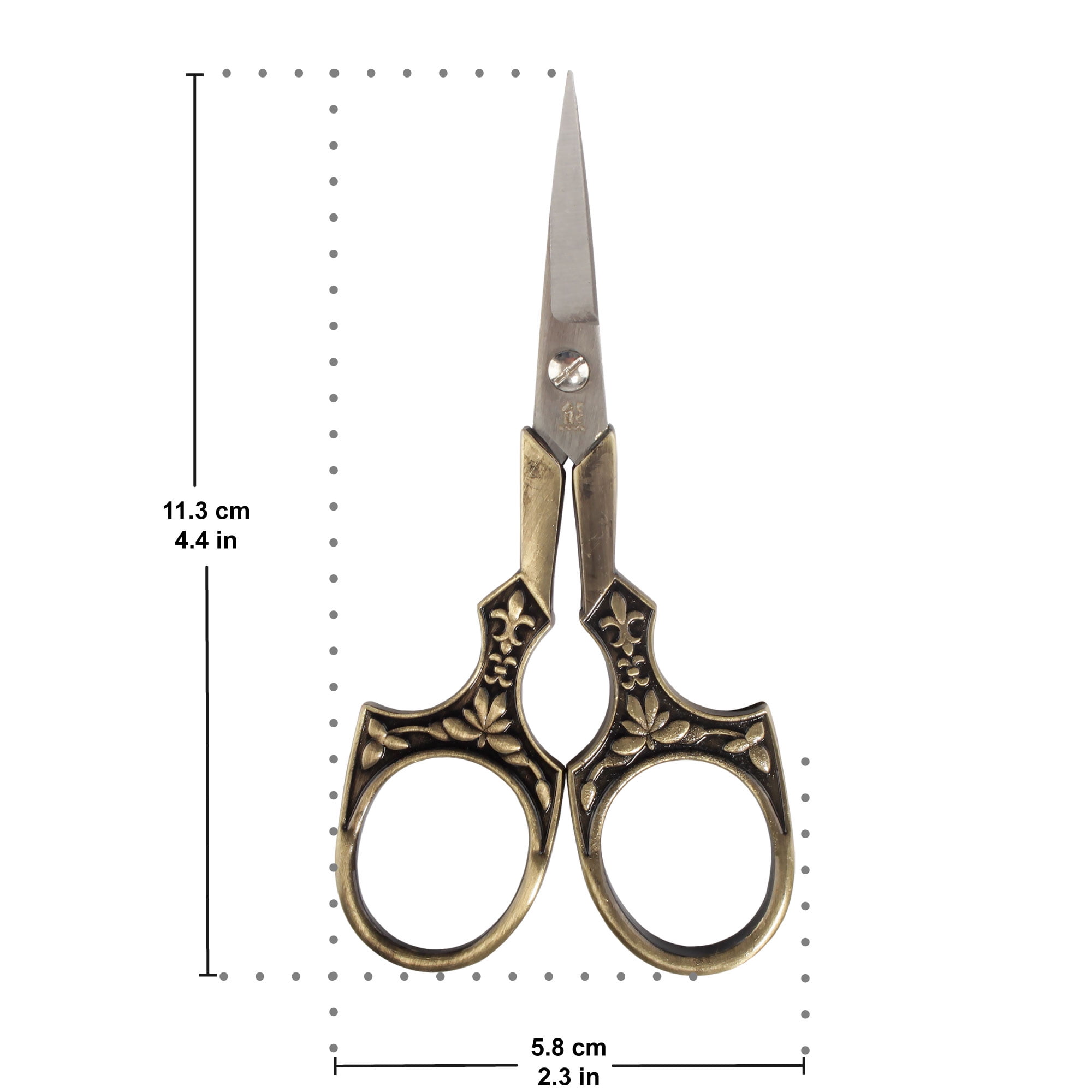 JubileeYarn Heirloom Craft Embroidery Scissors w/ Decorative Cast Antique Look Handles - Bronze