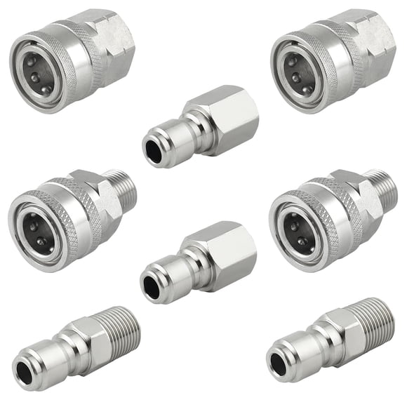 Juego de adaptadores para hidrolavadora Raincovo de acero inoxidable de 3/8"