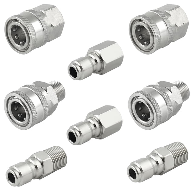 Juego de adaptadores para hidrolavadora Raincovo de acero inoxidable de 3/8"
