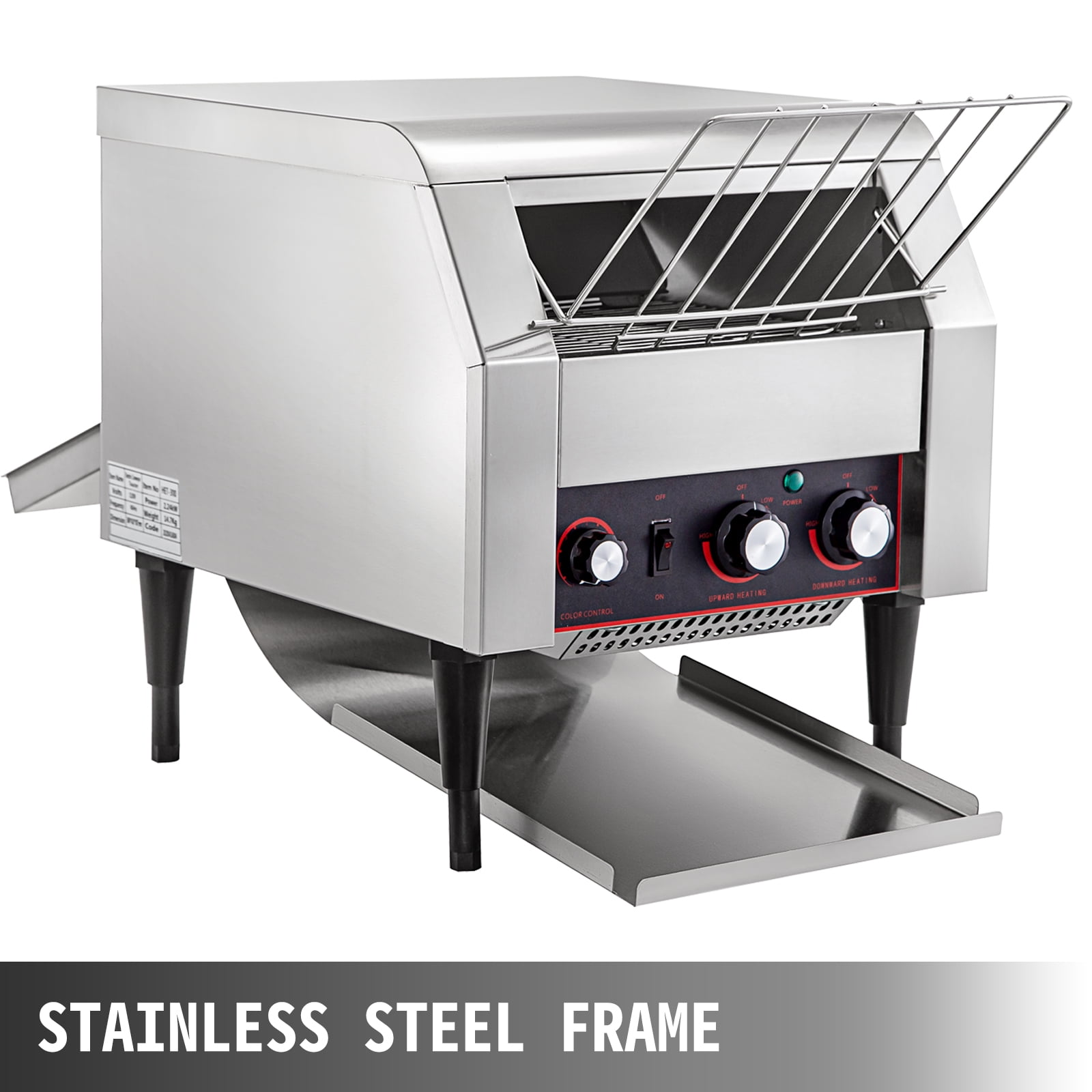 VEVOR 1770W Commercial Conveyor Toaster,300PCS/Hour 110V Heavy Duty Stainless Steel Toaster for Restaurant Breakfast, Sliver