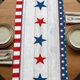 thumbnail image 5 of Table Runners 72 Inches Long Dress Scarves, Independence Day Farmhouse Kitchen Table Runner, Coffee Tablerunners, USA Flag Truck Gnomes Wooden Grian 18x72 Inch, 5 of 9