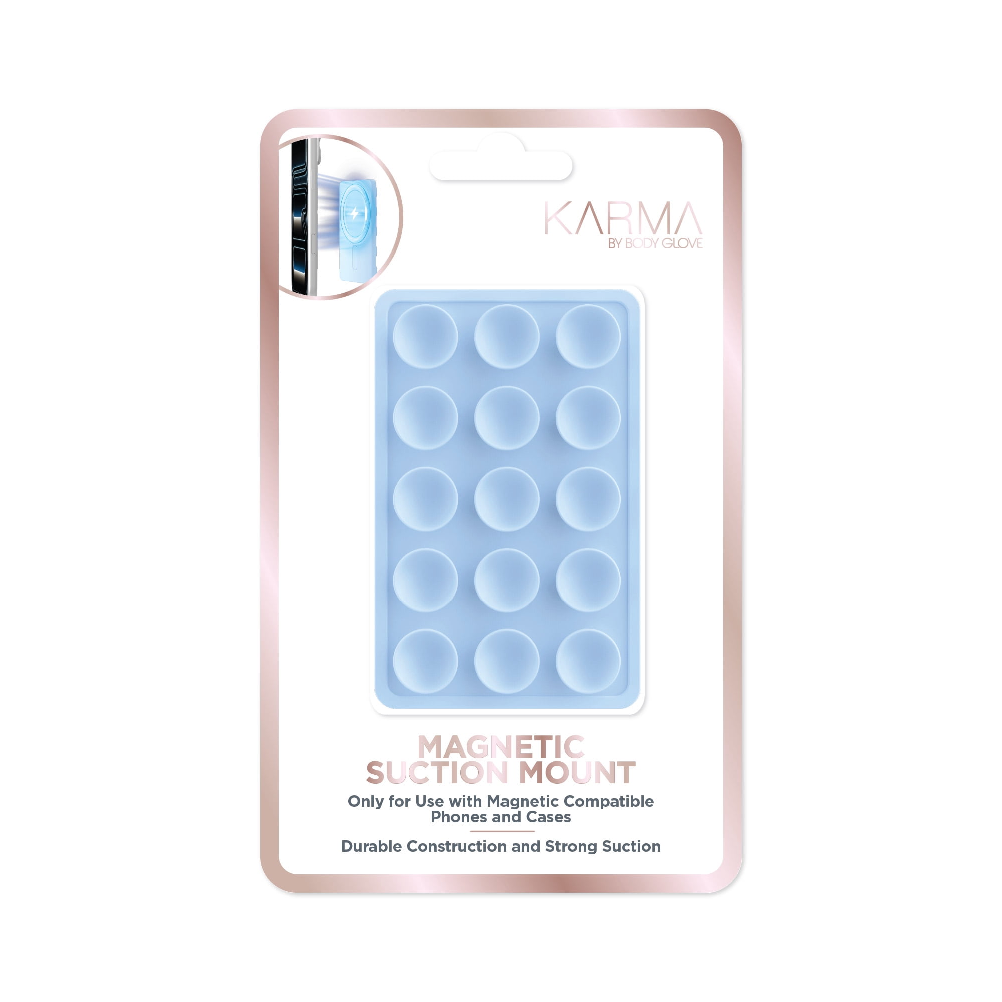 Karma by Body Glove Magnetic Phone Suction Mount - Light Blue