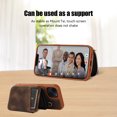 thumbnail image 3 of Crossbody Wallet Case for iPhone 14 Plus, Zipper Pocket Case with Card Holder, PU Leather Protective Cover Case with Kickstand Detachable Wrist Strap Lanyard for 6.7", Brown, 3 of 8