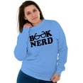thumbnail image 3 of Book Club Nerd Nerdy Geeky Hipster Women Plus Size Crewneck Sweatshirt Brisco Brands 5X, 3 of 5