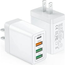 Giizhmy 35W USB C Wall Charger Block, 2-Pack with 4Port PD QC Fast Power Adapter, for iPhone, iPad, Samsung, Google, Android