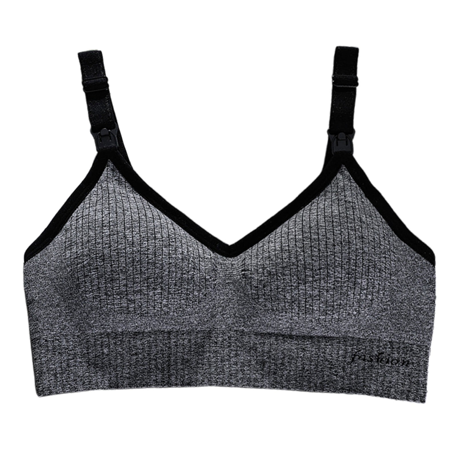 SRZYMJ Womens Wirefree Bra Maternity Lactation Nursing Bra with Easy Front Buckle for Comfortable Breastfeeding Support