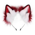thumbnail image 2 of Fgnfyis Handmade Wolf Ears Headbands for Women Party Furry Accessories Watermelon Red, 2 of 3