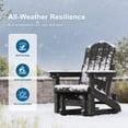 thumbnail image 3 of ACEGOSES Glider Outdoor Adirondack Chair with Smooth Motion and Cup Holder, Foldable 3-Position Adjustable HDPE Plastic for Patio and Deck, Black, 3 of 8