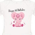 thumbnail image 4 of Inktastic Aditi 1st Birthday Elephant Pink Cute Boys or Girls Long Sleeve Baby Bodysuit, 4 of 5