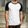 thumbnail image 2 of NinXxx Men's Fashion Casual Short Sleeve Raglan Top Black1 XS, 2 of 5