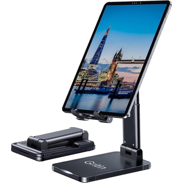 Soporte para teléfono Soporte para tableta Soporte para teléfono Escritorio Soporte para teléfono celular ajustable Soporte de mesa con base plegable para iPhone 14/13/12/11/Xr iPad Galaxy