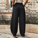 thumbnail image 2 of Gibobby pantalones senderismo mujer Pantalones casuales de color sólido para mujer Pantalones estampados de flores Bolsillos de cintura elástica Pantalones de pierna ancha (Negro, S), 2 of 5