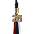 thumbnail image 2 of Dark Navy Blue/Red/White Graduation Tassel with Gold Date Drop, 2 of 2