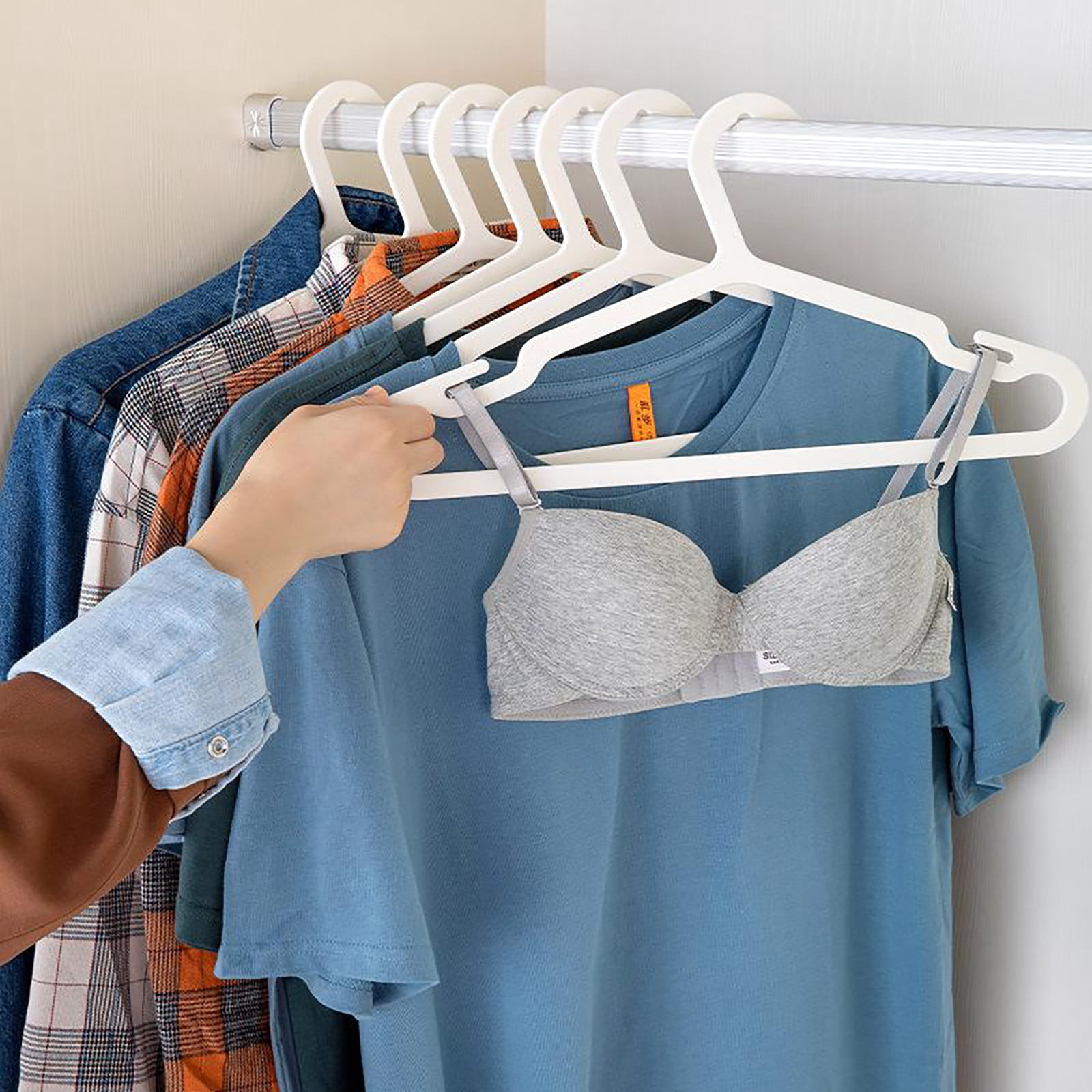 10 Pack Heavy ;Duty Plastic Hangers 25lb Capacity Swivel Hook Clothes Hanger Wide Shoulder Non Slip Thick Coat Hanger White