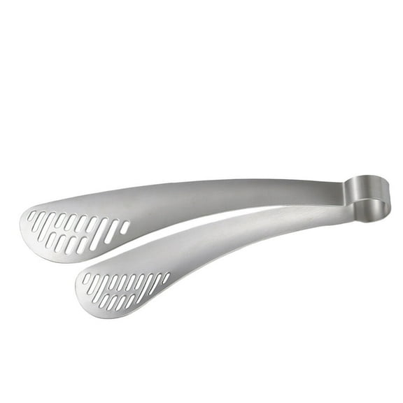 FUTUREORYY Food Tongs for Serving Stainless Steel Clamp Silver 1Pc