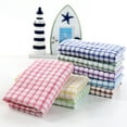 thumbnail image 1 of Lubelski Soft Plaid Absorbent Kitchen Table Dishcloth Cotton Cleaning Cotton Tea Towel Blue, 1 of 7