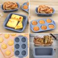 thumbnail image 4 of Silicone Bakeware Set Nonstick Baking Pans Cake Molds Set for Baking, Including Cookies Baking Sheet, 6 Cup Muffin Pan, Cake Pan, Bread Pan, Pizza Pan（7 Pcs ）, 4 of 6