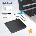 thumbnail image 3 of External Blu Ray Drive Support 50G Disc Read/Write Bluray Drives Portable 3D Blu Ray Burner Suitable for Windows 7/8/10/11 MacOS, 3 of 7
