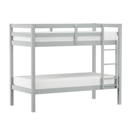 Hillsdale Kids and Teen Caspian Twin Over Twin Bunk Bed  Gray