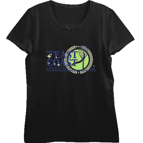 East Coast Athletic Club NYC Women's Black Crop Tee-Medium