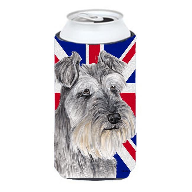 Schnauzer With English Union Jack British Flag Tall Boy bottle sleeve ...