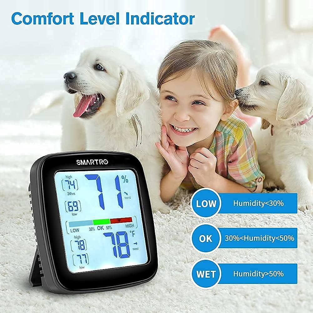 SC91 Projection Alarm Clock with Weather Station & SC42 Hygrometer for Bedroom