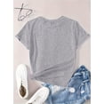 thumbnail image 4 of Camiseta informal de manga corta para mujer con la inscripción "Happy", camiseta blanca clásica para uso diario, cómoda y con cuello redondo. Camiseta deportiva de moda., 4 of 8