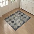 thumbnail image 2 of ODIKA Diamond Grid Checkered With Distressed Vintage Farmhouse Edge Stain Resistant Flatwoven for Entryway, Kitchen, Mudroom, 2 of 4