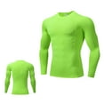 thumbnail image 3 of DDAPJ pyju Men's Gym Workout Long Sleeve T Shirt Lightweight Quick Dry Moisture Wicking Active Shirts Running Fitness Tee Green XL, 3 of 7