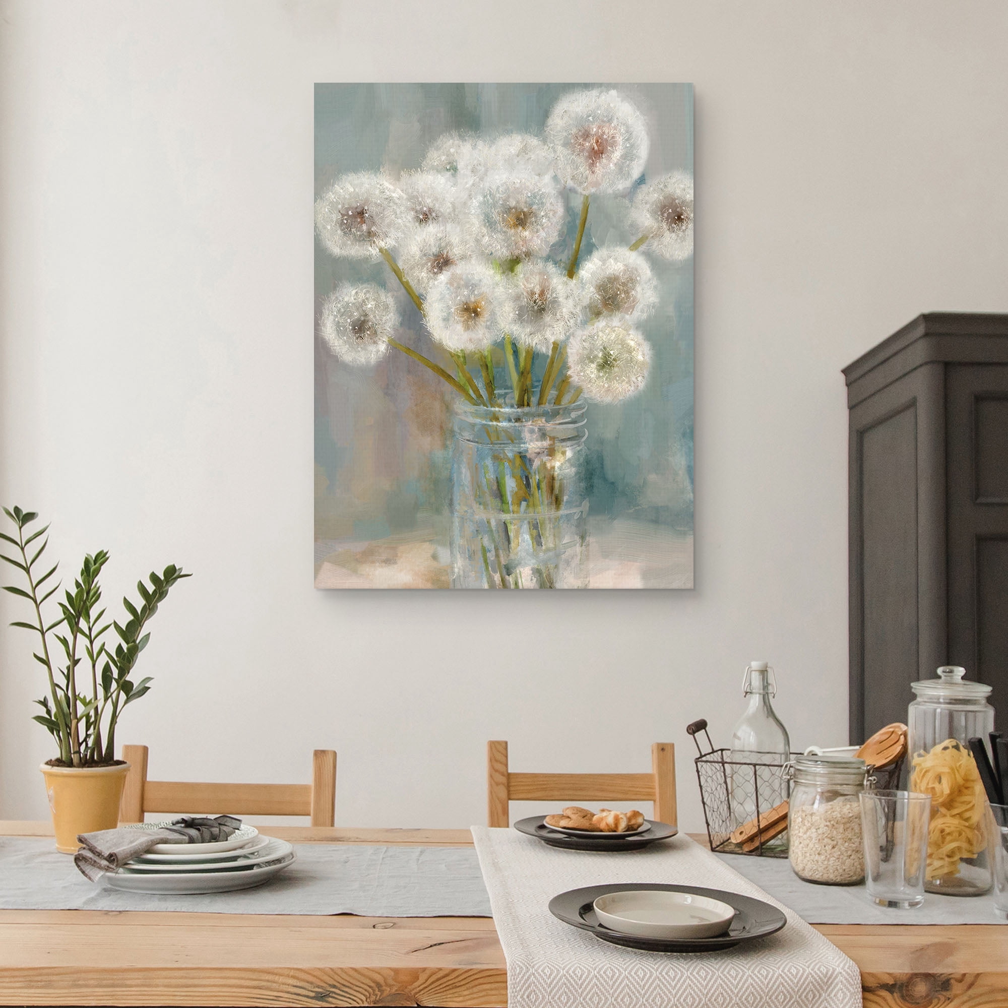 Mason Jar Wishes I by Studio Arts Canvas Art Print