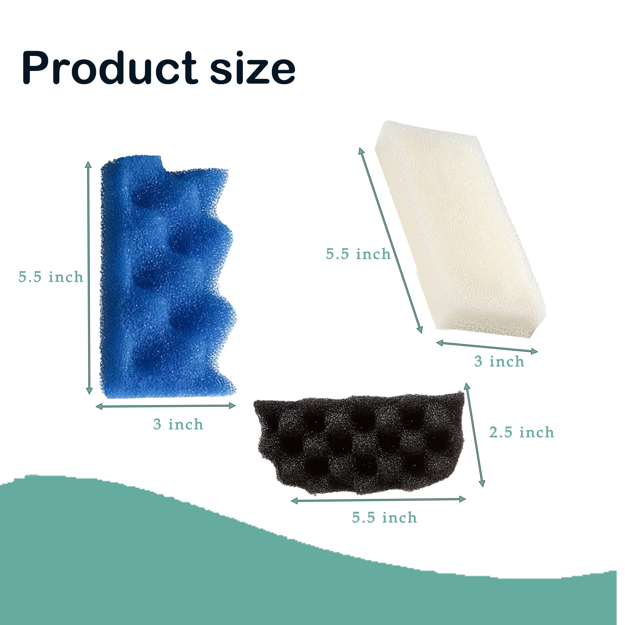 TropicAqua Replacement Aquarium Bio Sponge Foam Filter Pads Inserts Value Pack Suitable for Fluval 106, 107(Pack of 18)