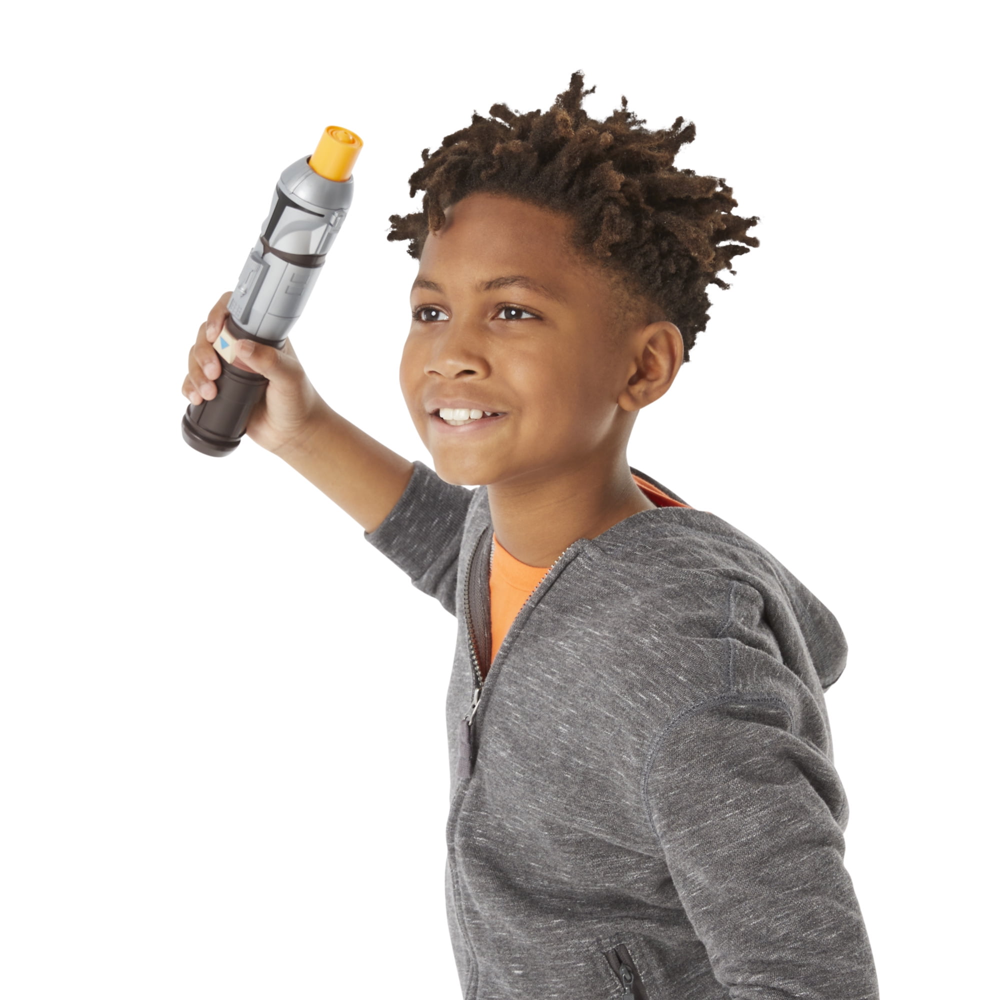 Star Wars Lightsabler Squad, Sabre laser The Mandalorian à lame orange extensible, jouet de déguisement, pour enfants, dès 4 ans