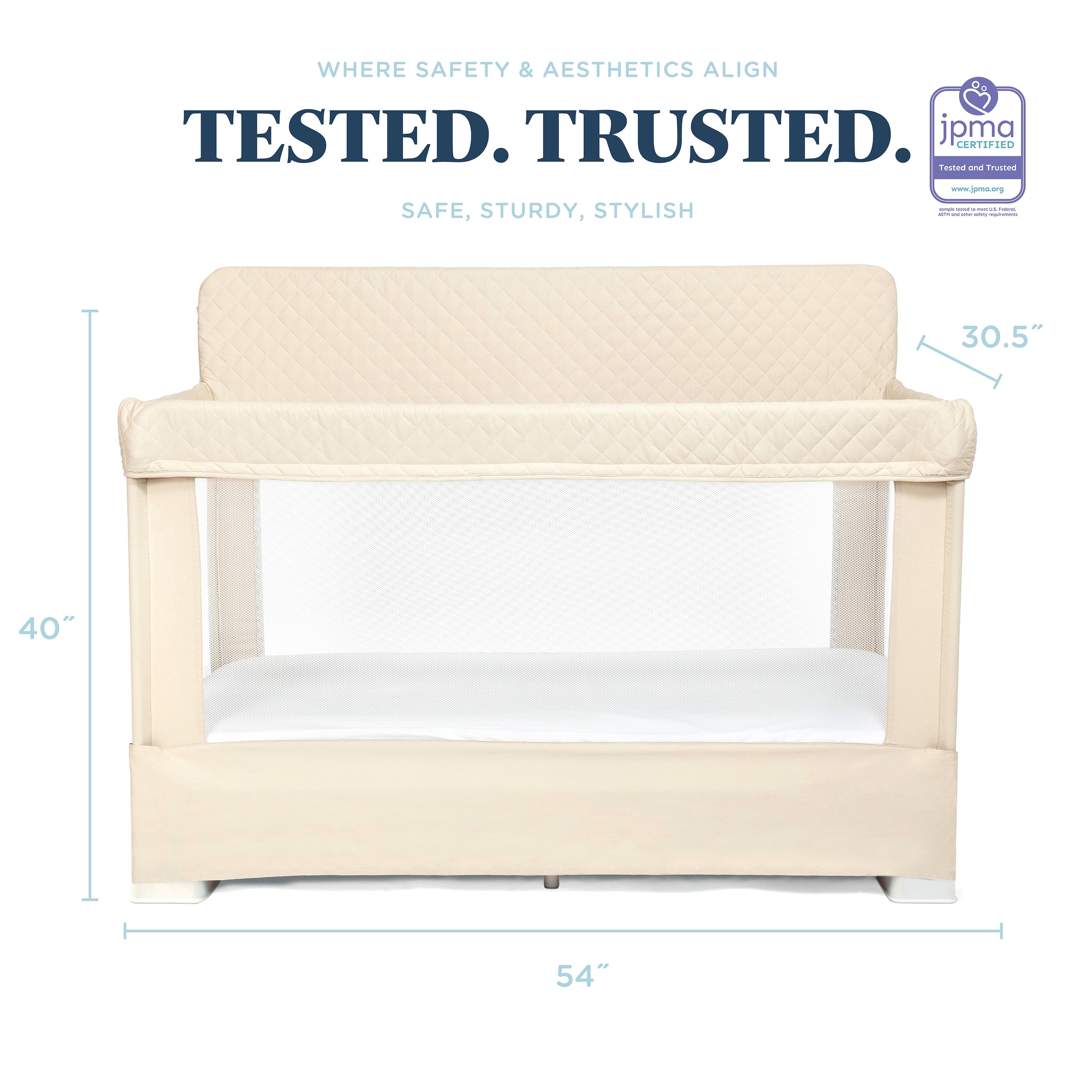 Baby Delight Lunaire Full Size Mesh Infant Crib & Playard, Organic Oat