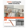thumbnail image 4 of KFFKFF Rolling Garment Rack with Dual Hanging Rods and Storage Basket, 330 lbs Capacity, Adjustable Carbon Steel Clothing Rack with Wheels for Bedroom, Laundry, and Living Room, 4 of 9