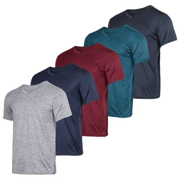 Tante partitie Meetbaar 5 Pack: Men's V-Neck Dry-Fit Moisture Wicking Active Athletic Tech  Performance T-Shirt - Walmart.com