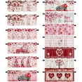 thumbnail image 2 of Valentine's Day Window Valances Curtain Kitchen Short Curtains, Romantic Love Heart Rod Pocket Valance Drapes Sweet Red and White Decorative Window Treatment for Bedroom Living Room Bathroom,54x18", 2 of 6