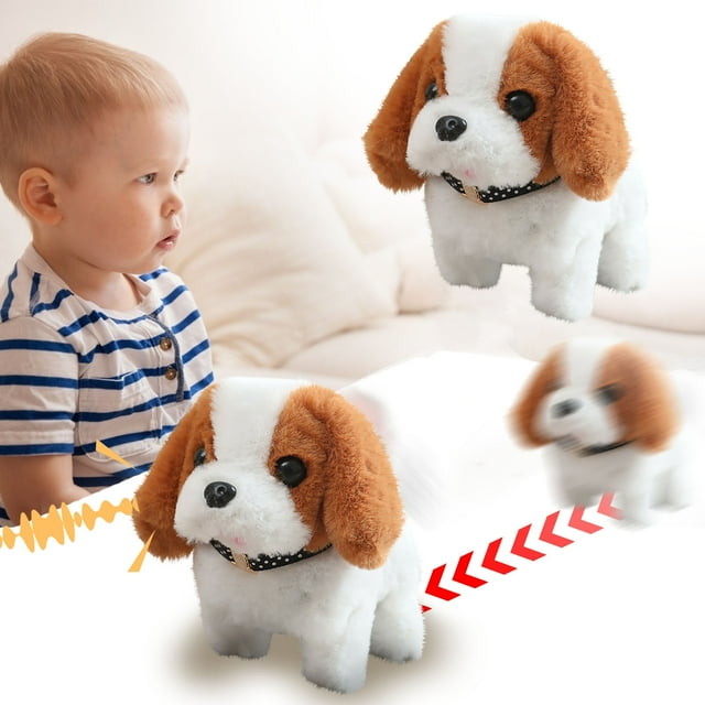 Dvkptbk Mon Chiot Robot Réaliste Jouet pour Chien Mignon Doux Mini Chiot Robot pour Cadeaux