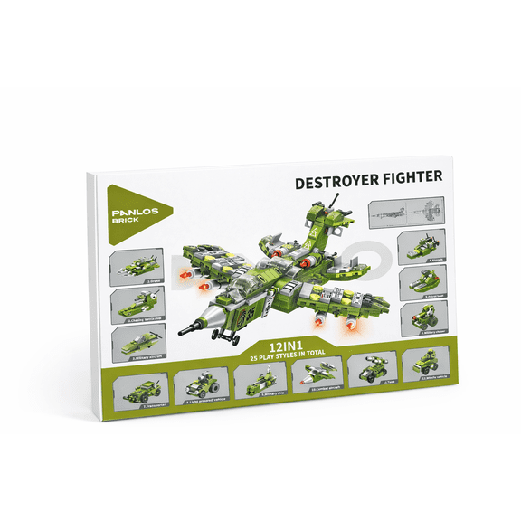 STEM Building Block Toys, 576PCS Military Engineering Building Bricks Toy for Kids, 25-in-1 Army Destroyer Fighter Tank Playset Construction Kits, Idea Toy Gifts for Age 6 7 8 9 10 Years Old