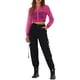 thumbnail image 2 of Chaqueta Bomber Crop INSPIRE CHIC para mujer, ligera de malla transparente, de manga larga, color rosa intenso, 2 of 6