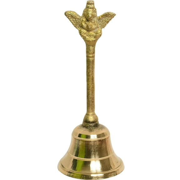 Traditional Golden Brass Garuda Ghanti For Pooja | Pooja Bells - Hata Ghanti | Handmade By Odisha Artisans