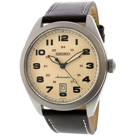 - Seiko Men's Sports SRPC87K Silver Leather Automatic Dress Watch