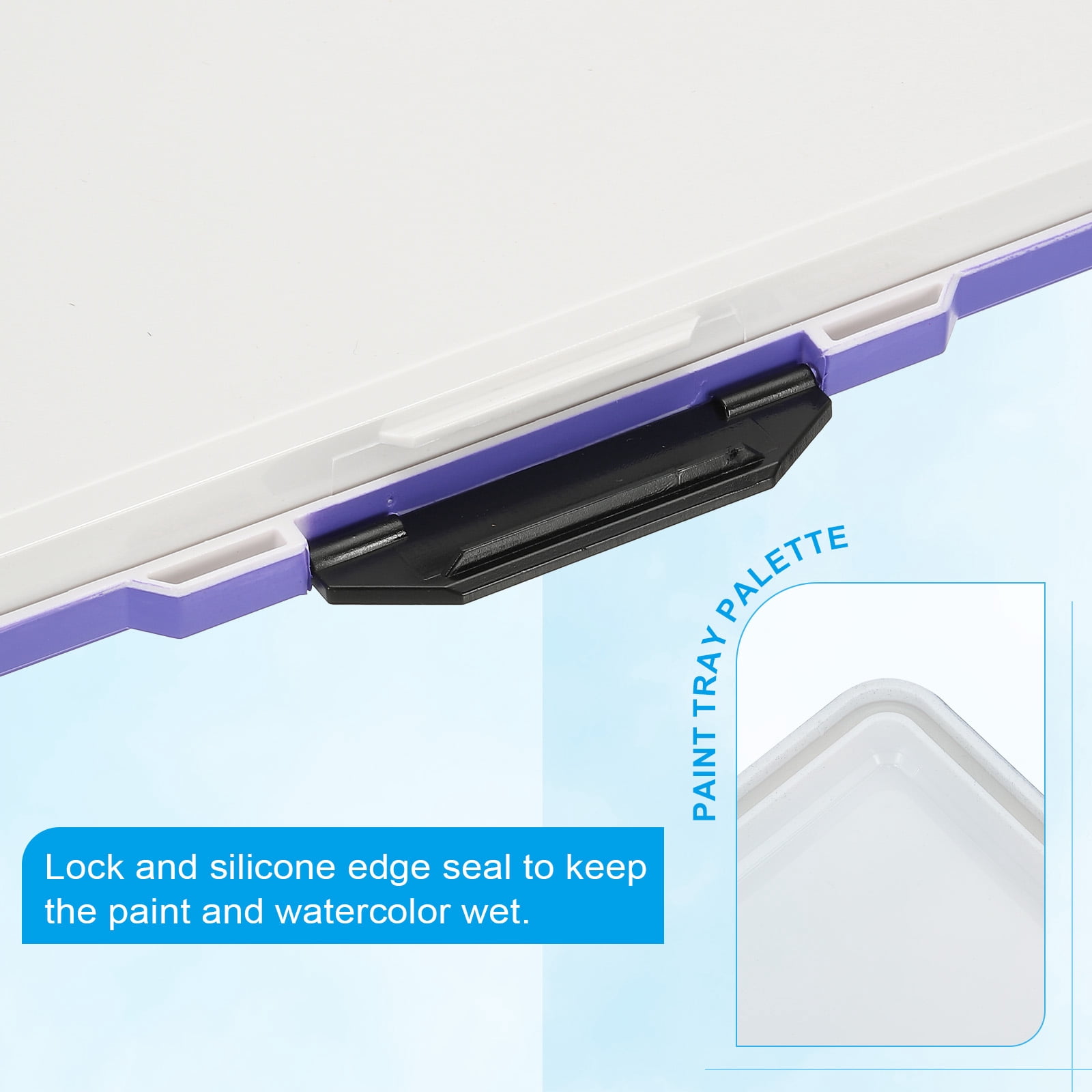 Uxcell 33 Wells Paint Storage Box Airtight Folding Detachable with Extra Area Painting Palette