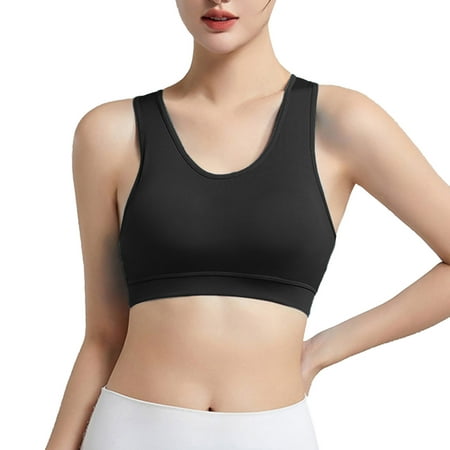 

Bras For Women No Underwire Sports Underwear Shockproof Running Small Chest Fitness Yoga Vest Thin No Steel Ring Beautiful Back Black Push Up Bra L