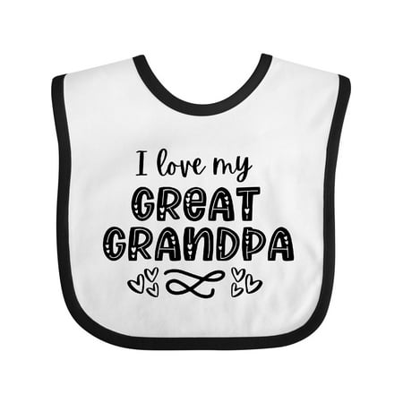 

Inktastic I Love My Great Grandpa with Hearts Gift Baby Boy or Baby Girl Bib