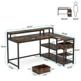 thumbnail image 3 of L Shaped Desk with Drawers and Shelves for Dual Monitors,  Corner Desk Home Office Desk with Storage Shelves and Monitor Stand, 3 of 7