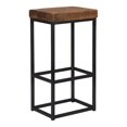 thumbnail image 1 of Kosas Home Reclaimed Pine & Iron Porter Barstool, Rustic Mahogany/Antiqued Bronze Iron, 1 of 10