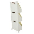 thumbnail image 1 of Contenedor De Almacenamiento Plegable, Organizador Artesanal De Armario De Plástico Apilable Con Ruedas, Soporte De Estante Esquinero Para Dormitorio, Habitación, Oficina En Casa, 1 of 7