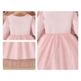 thumbnail image 4 of Rggeeun Girls Long Sleeve Bow Dress With Skirt Autumn Party Gown Toddler Baby Versatile Casual O-Neck Sundress, 4 of 6