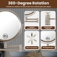 thumbnail image 4 of 8 in. W x 8 in. H Round 1X/10X Magnifying Mirror Wall-Mount Bathroom Makeup Mirror 360° rotation in Brushed Nickel, 4 of 7