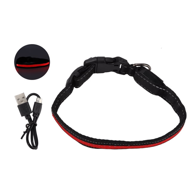 Dog LED Collar, Steady Mode Polyester Material Dog Luminous Collar USB Charging With USB Cable For Cats For Outdoor For Dogs Red,Green,Blue